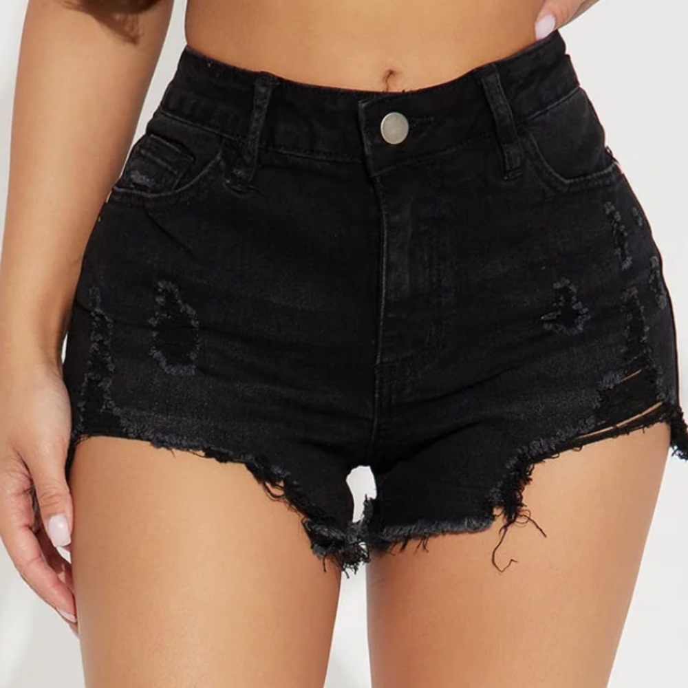 Black Jean Shorts with Sleek Design